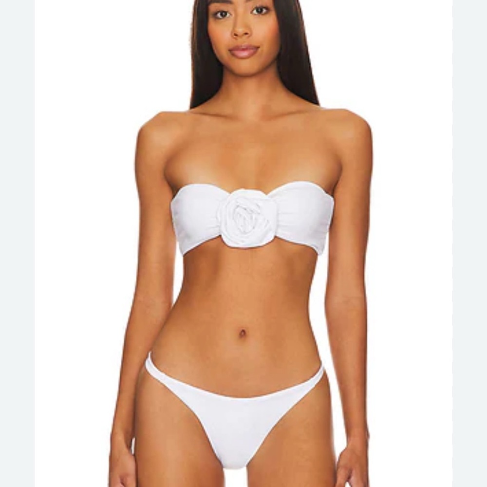 Bahía María Oriana White Strapless Bandeau Bikini Top
